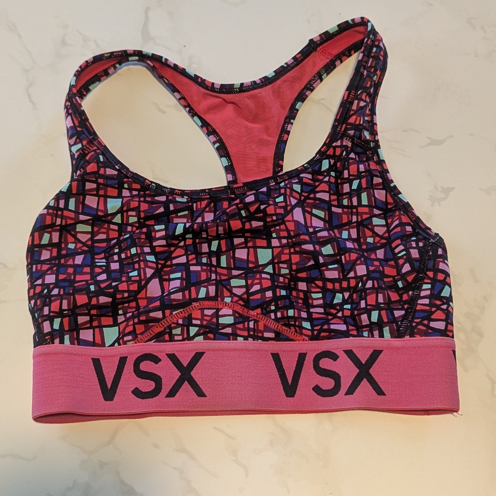 VSX Sport Pink and Black Sports Bra